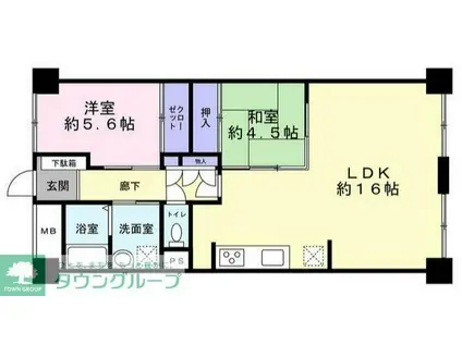 クレール希望が丘(2LDK/2階)の間取り写真