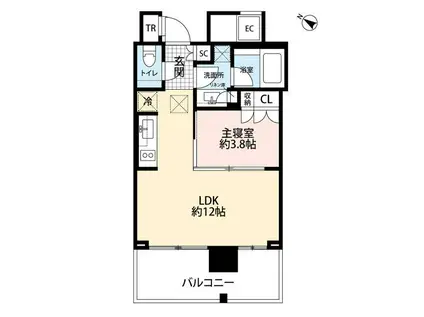 THE ROPPONGI TOKYO CLUB RESIDENCE(1LDK/13階)の間取り写真