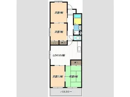 第三桔梗ハイツ(4LDK/1階)の間取り写真