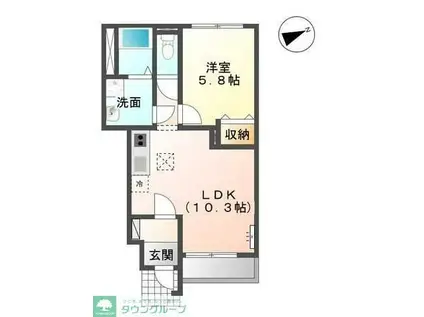 GRANDEUR M(1LDK/1階)の間取り写真