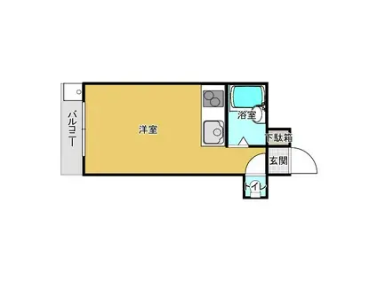 ボンツァー日赤通(ワンルーム/3階)の間取り写真