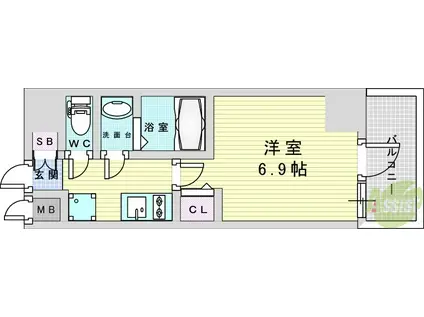 MELDIA CREST OSAKA ノース(1K/8階)の間取り写真