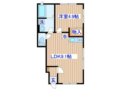モンマルトル(1LDK/1階)の間取り写真