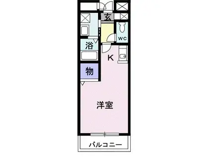 グリーンロード大蔵(ワンルーム/2階)の間取り写真