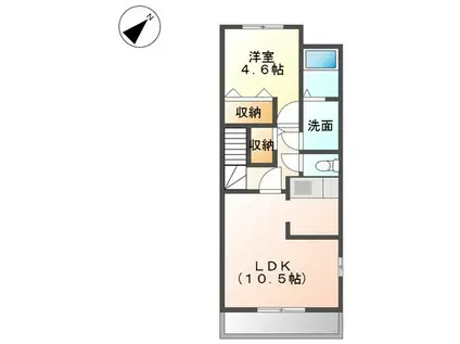 STAR TERRACE ウエストIII(1LDK/2階)の間取り写真