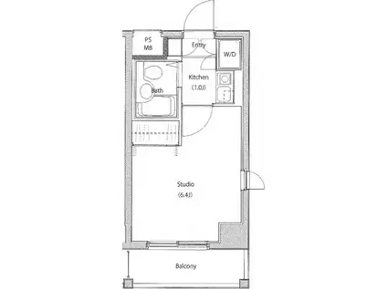 ソサエティ宮前平(1K/2階)の間取り写真