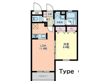 マイエス櫛引(1LDK/1階)の間取り写真