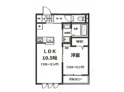 ハレ アヌエヌエ(1LDK/2階)の間取り写真
