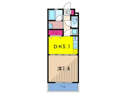 グレイスコートIII(1DK/1階)の間取り写真