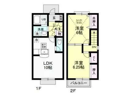 カサ・アルセ(2LDK/1階)の間取り写真