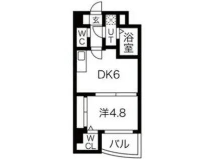 SEST新大阪(1DK/9階)の間取り写真