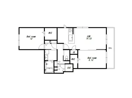 ソフィット垂水(2LDK/2階)の間取り写真