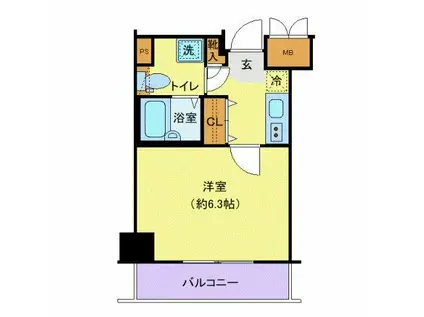 レジオス千鳥町(1K/3階)の間取り写真