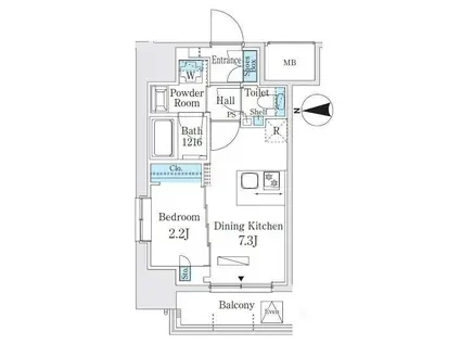 ヴィークブライト湯島(1DK/5階)の間取り写真