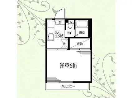 みどりハイム(1K/2階)の間取り写真