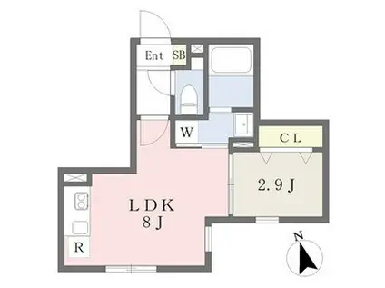 LUORE浅間町(1LDK/3階)の間取り写真