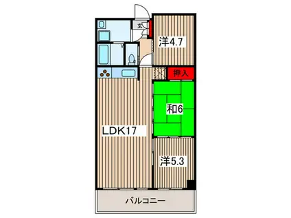 さくらヴィレッジ(3LDK/3階)の間取り写真