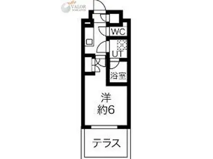 マテリア横浜ノースII(1K/1階)の間取り写真