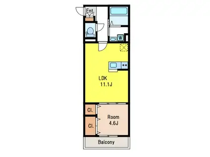 フワリエッタ(1LDK/2階)の間取り写真