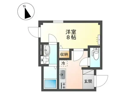 アンジュ オー(1K/1階)の間取り写真