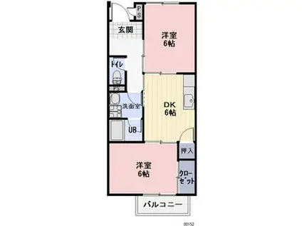 ANGELHOUSE東山(2DK/1階)の間取り写真