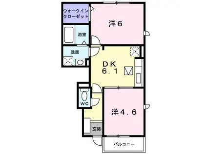 ベル・シノノメII(2DK/1階)の間取り写真
