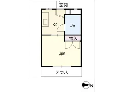 コーポ幸(1K/1階)の間取り写真