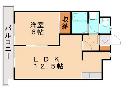 シャトレ岸の浦(1LDK/7階)の間取り写真