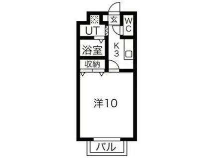 アムール西岡崎(1K/1階)の間取り写真