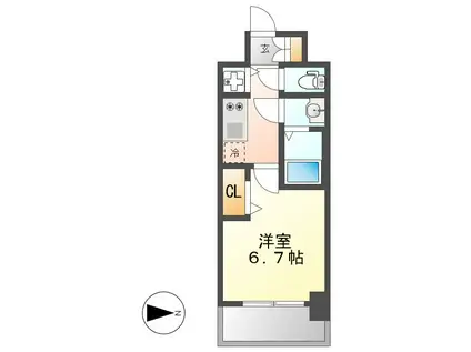 プレサンス名古屋STATIONルミアス(1K/11階)の間取り写真