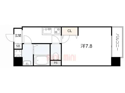 LIVIAZ KOBE CREST(1K/2階)の間取り写真