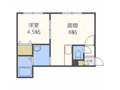 パークレーン美園(1LDK/1階)の間取り写真
