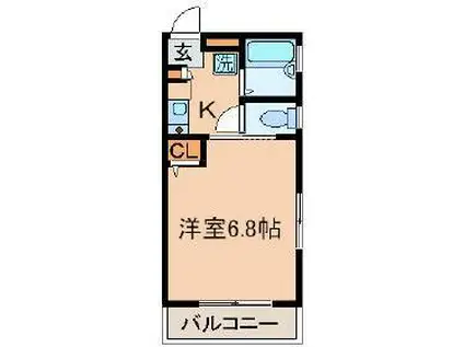 ウィステリアコンフォート(1K/3階)の間取り写真