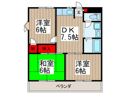ノースポール欅(3DK/3階)の間取り写真