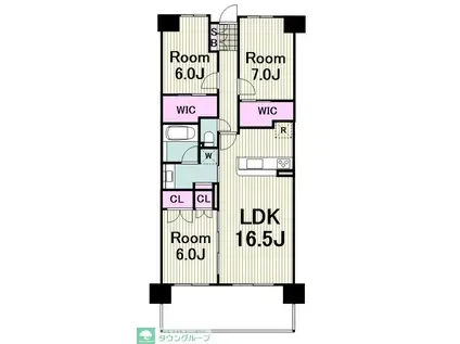 シーズンプレイスA棟(3LDK/5階)の間取り写真