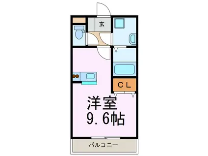 T-アビタシオン(ワンルーム/2階)の間取り写真