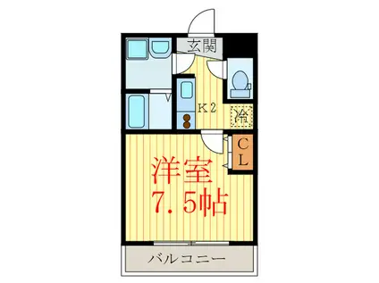 クリスタルグランツ京都御所西(1K/10階)の間取り写真