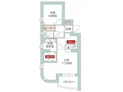 カサ レジーナ(1LDK/3階)の間取り写真