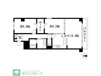 ラヴィータ 泉(2LDK/3階)の間取り写真