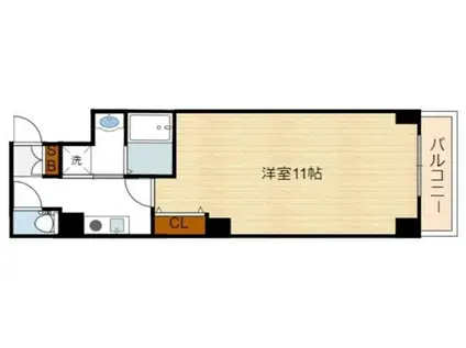 ル・クール天下茶屋北(1K/3階)の間取り写真