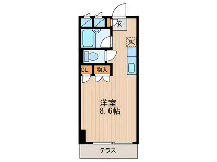 STELLA(ワンルーム/2階)の間取り写真