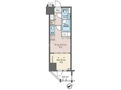 ベルファース大森サウス(1DK/5階)の間取り写真