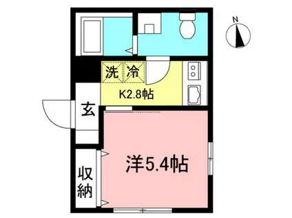 シャトーライフ相武台前1(1K/1階)の間取り写真