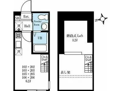 ハーミットクラブハウス戸塚IV(ワンルーム/1階)の間取り写真