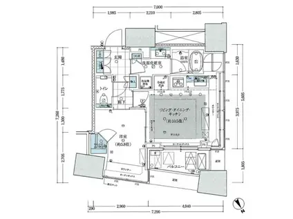 ザ・パークハウス三軒茶屋タワー(1LDK/5階)の間取り写真