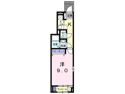 はなみずき(1K/1階)の間取り写真