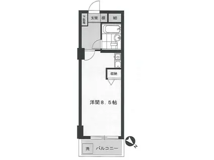 大森コーポビアネーズ(1K/3階)の間取り写真