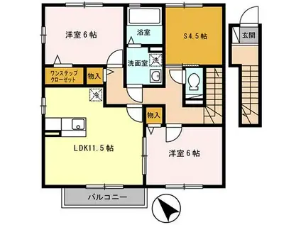 ハイムエルピスIII(2SLDK/2階)の間取り写真