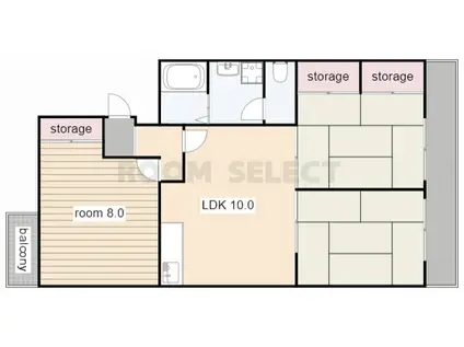 七反田ハイツA・B棟(3LDK/3階)の間取り写真
