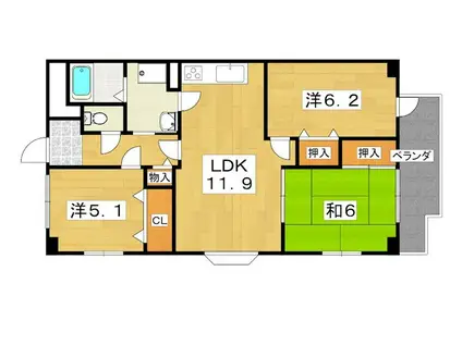 メゾンプレセア(3LDK/3階)の間取り写真